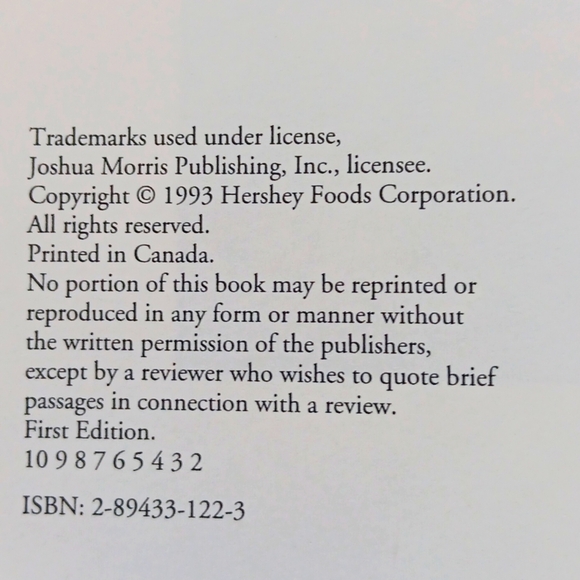 Hershey's Chocolate Lover's Cookbook, 1993, 175+ Recipes, Desserts Holid… - Picture 5 of 13